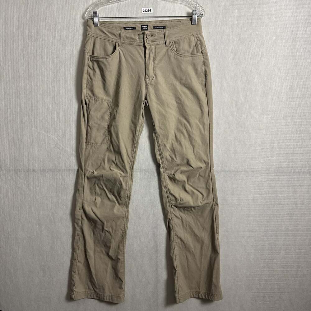 PrAna Women's 8 Reg Beige Halle Convertible Nylon Stretch Bootcut Hiking Pants